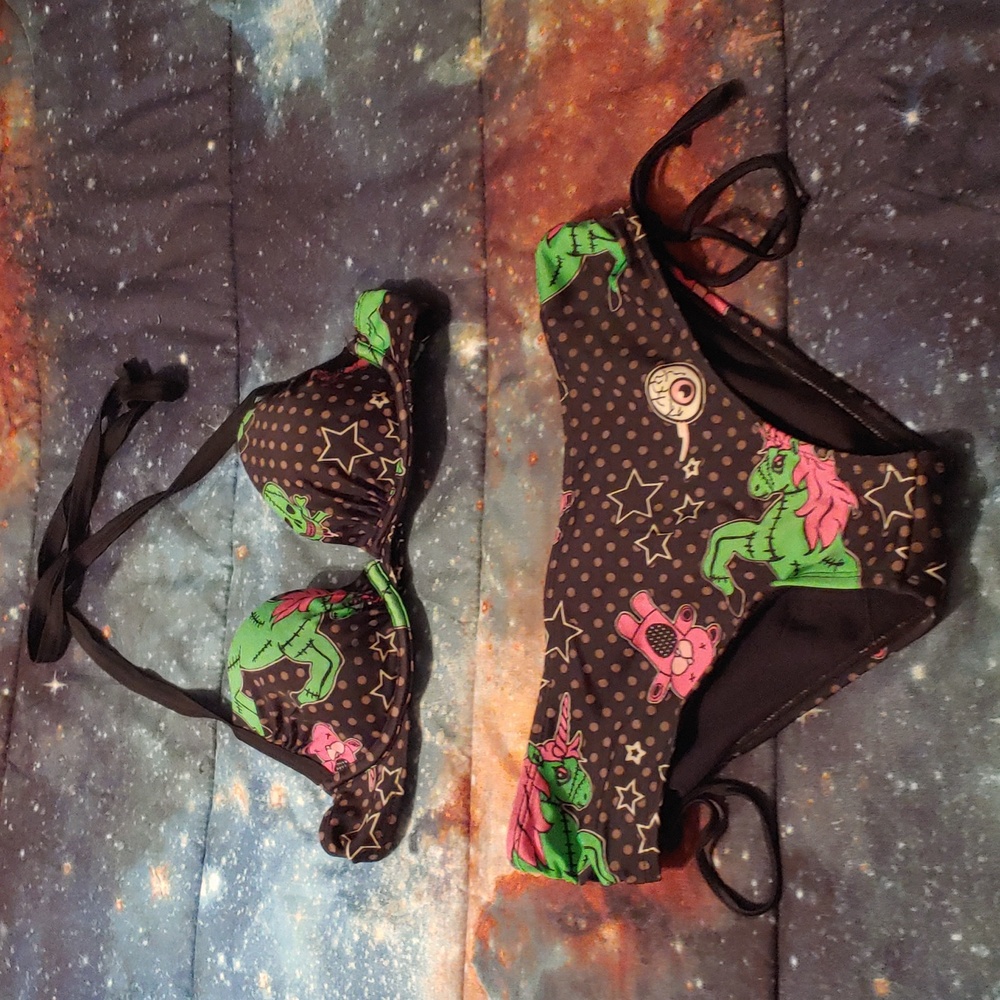 Hell Bunny Zombie Unicorn Bikini